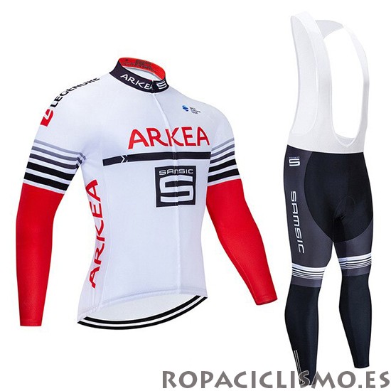 2020 Maillot Arkea Samsic Tirantes Mangas Cortas Blanco Rojo